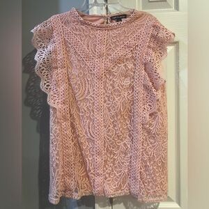 Cable & Gauge Pink Lace Blouse